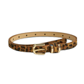 Slim Adjustable Buckle Belt in Leopard Print and Neutrals