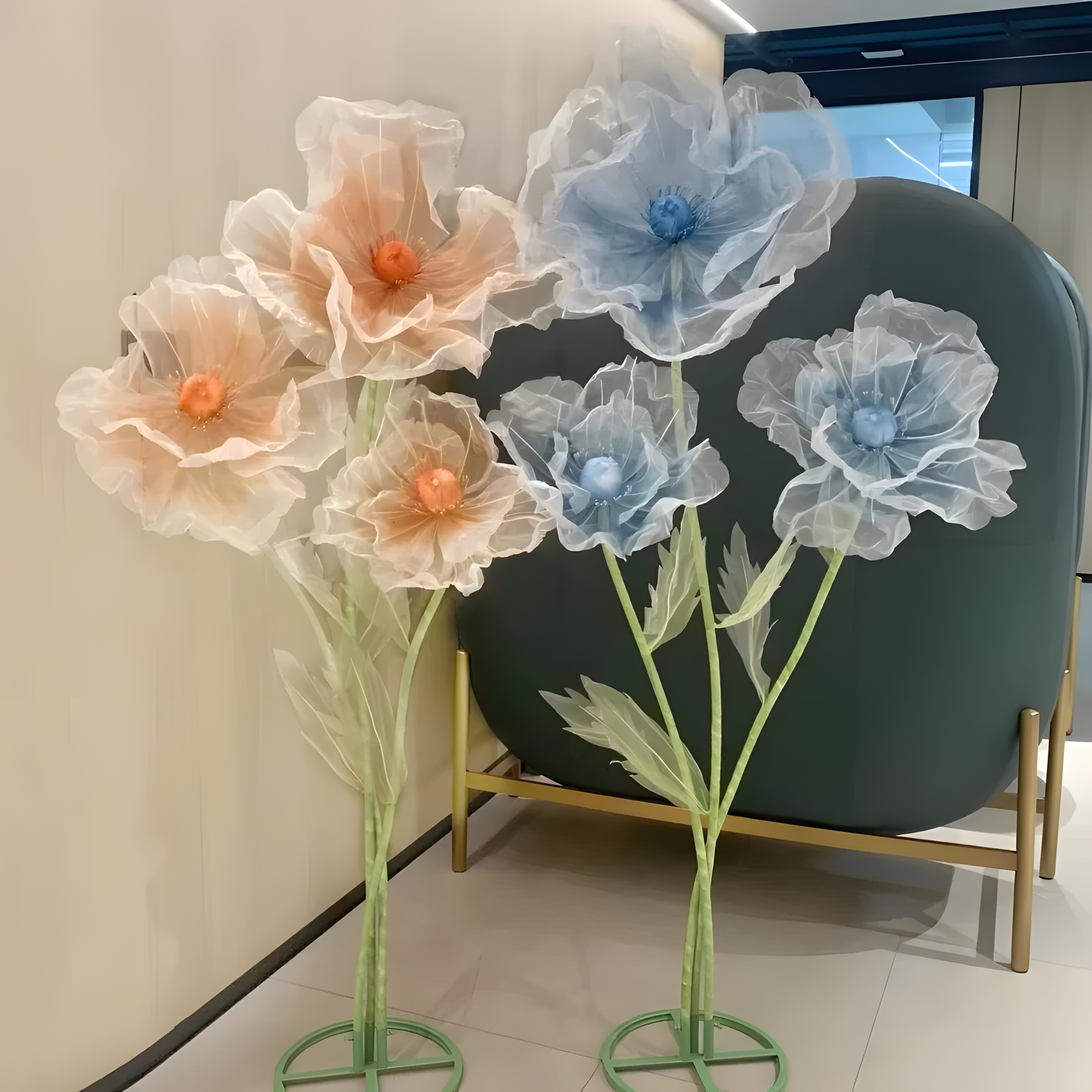 180 cm Artificial Poppy Flower Stand for Elegant Home Decor