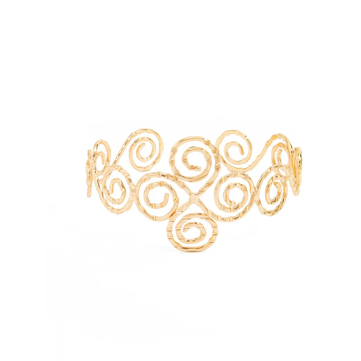 Spiral Armlet, Openwork Upper Arm Cuff in Gold or Silver Tone
