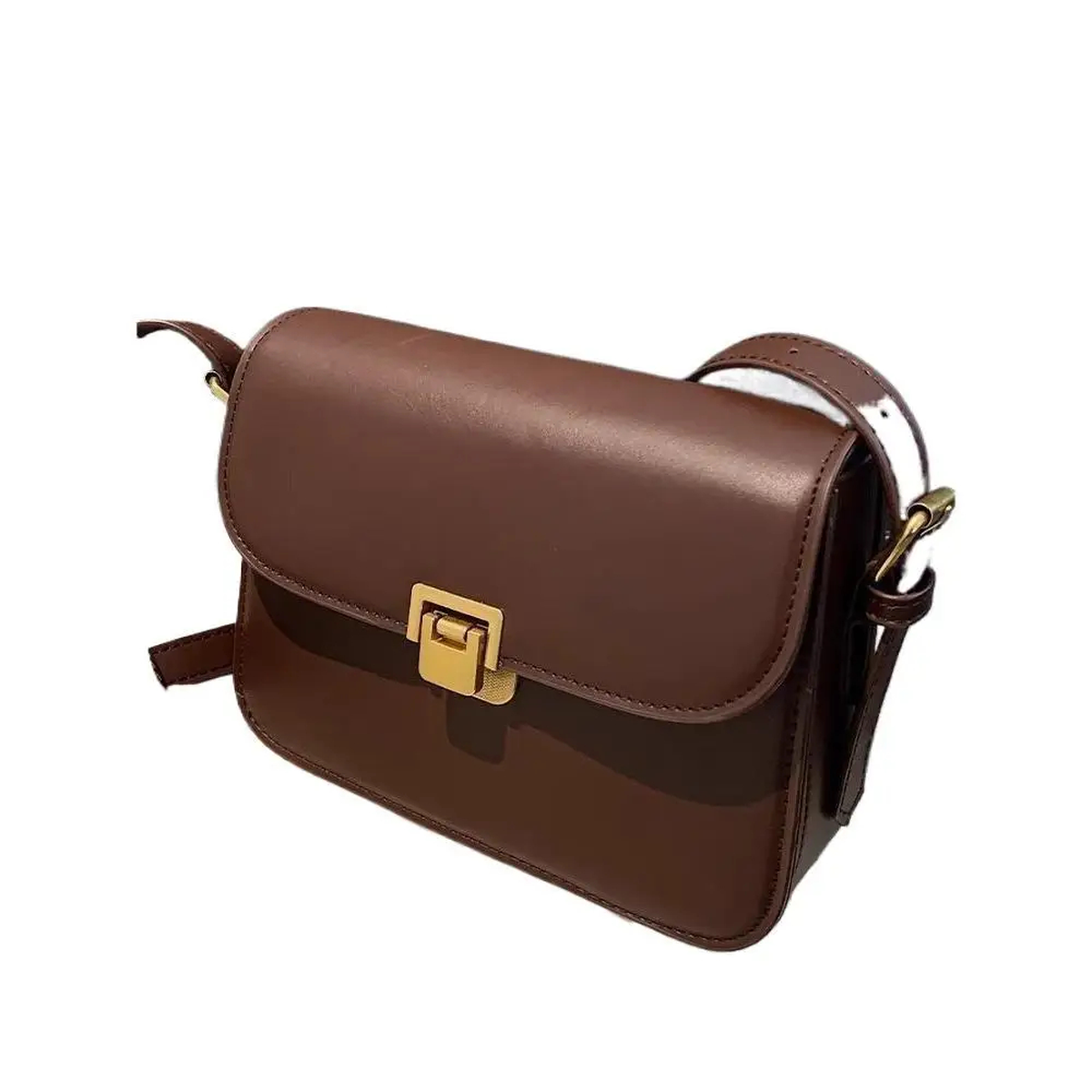Structured Small Crossbody Bag with Flap and Slim Strap