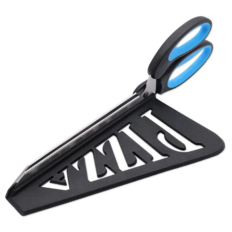 2-in-1 Smart Pizza Cutter Scissors with Server Tray (Precise & Mess-Free Serving)
