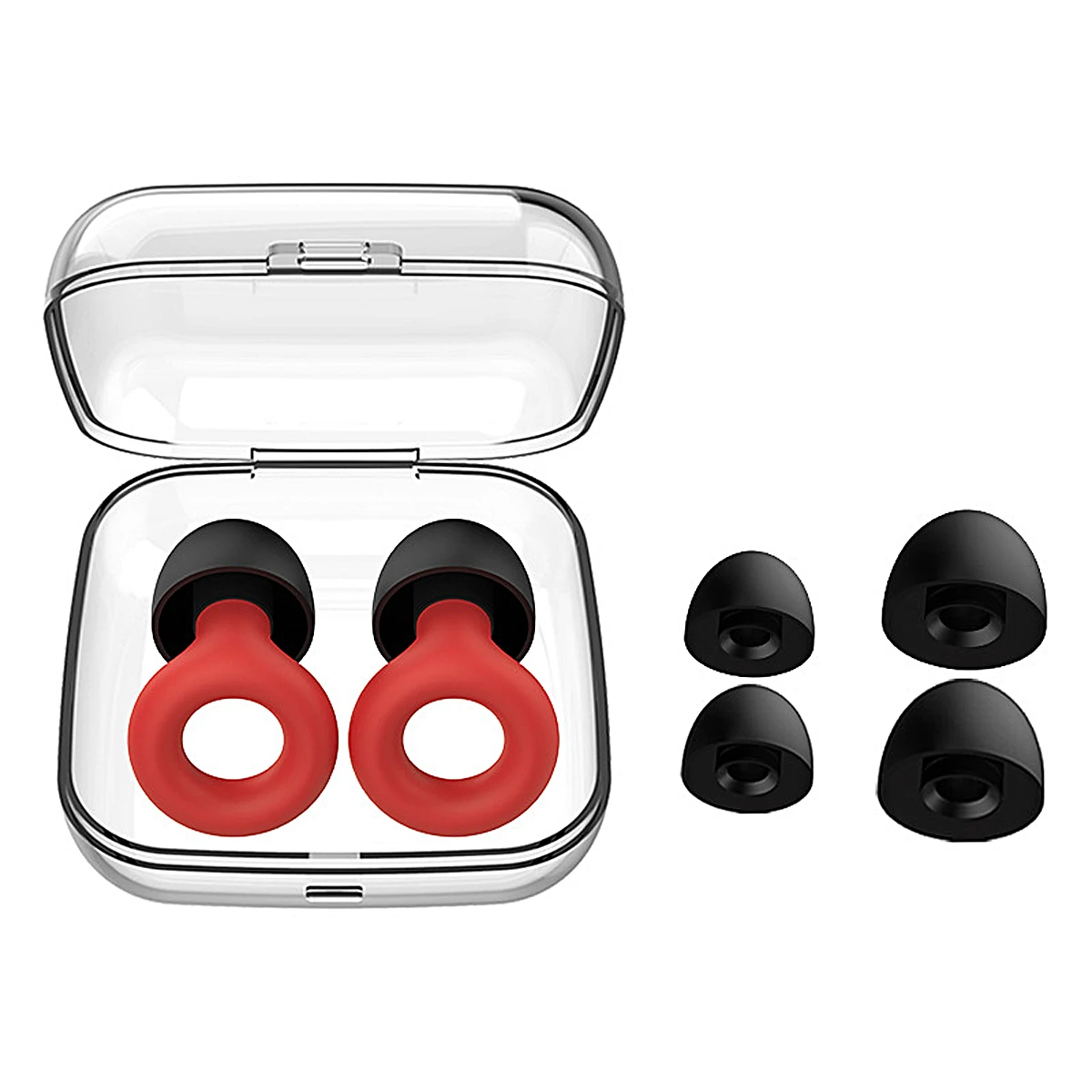 Reusable Noise-Reducing Earplugs with Two Pairs and Case