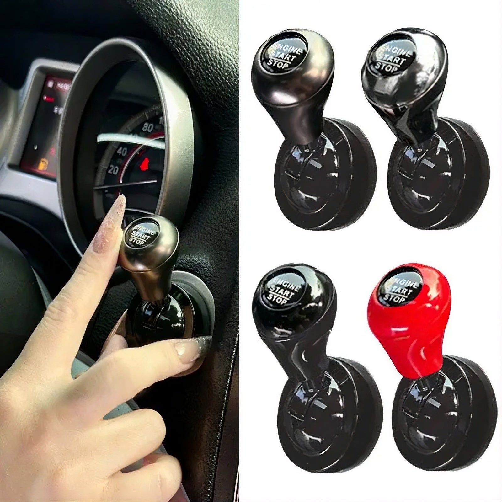 Retro Aluminum Alloy Car Push Start Button Cover 4 Colors