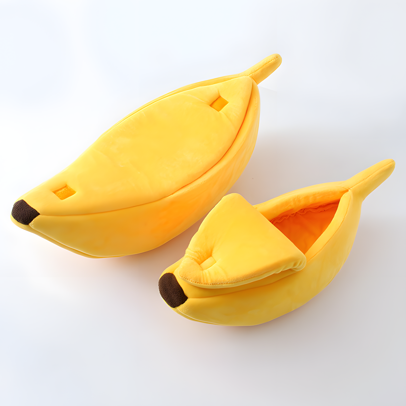 Banana Shaped Pet Bed Soft Bolster Cuddle Bed S & M Sizes