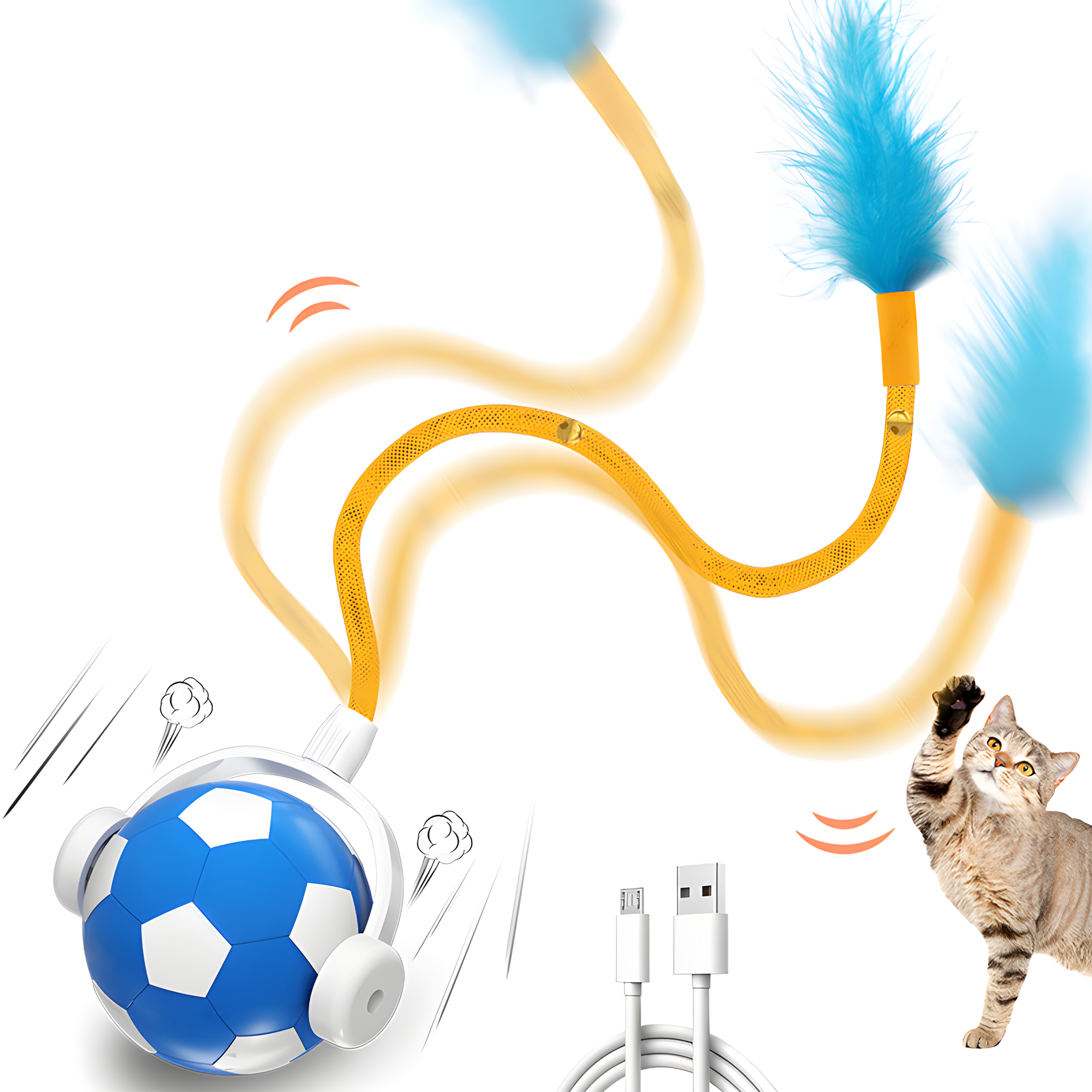 Interactive Rolling Cat Ball Self-Moving Electric Cat Toy