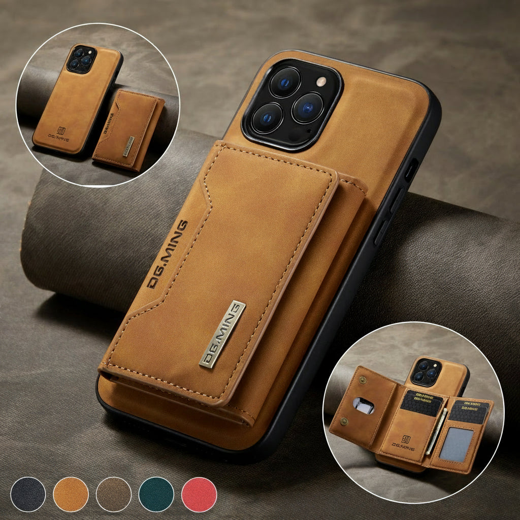 2 in 1 Detachable iPhone Leather Case Wallet and Card Holder - TradixPro