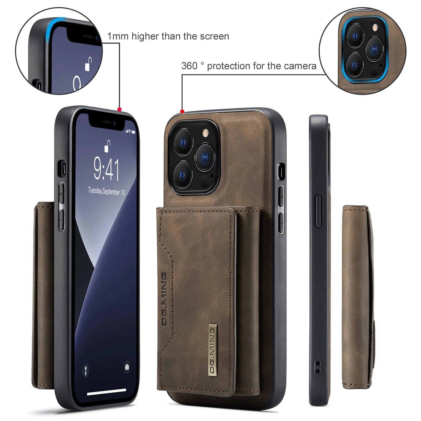 2 in 1 Detachable iPhone Leather Case Wallet and Card Holder - TradixPro