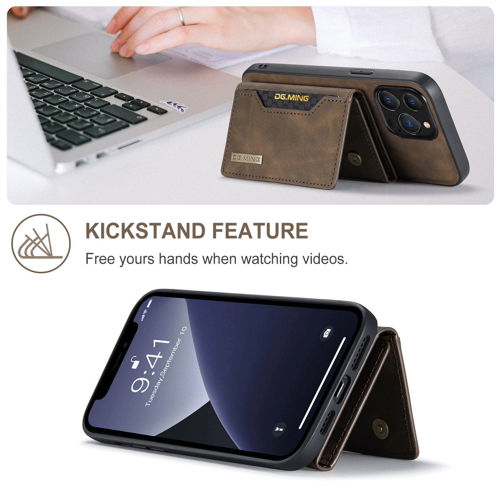 2 in 1 Detachable iPhone Leather Case Wallet and Card Holder - TradixPro