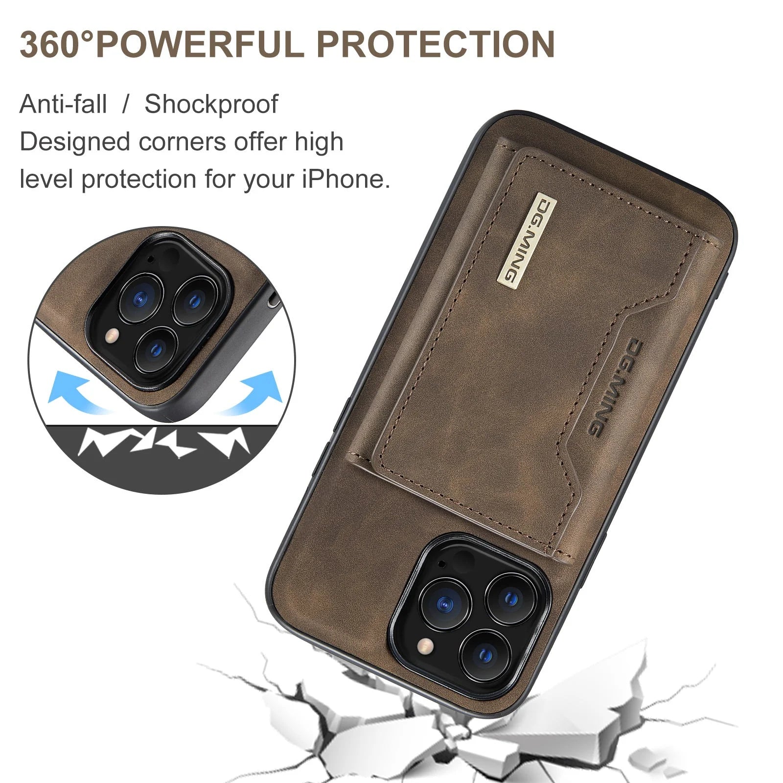 2 in 1 Detachable iPhone Leather Case Wallet and Card Holder - TradixPro