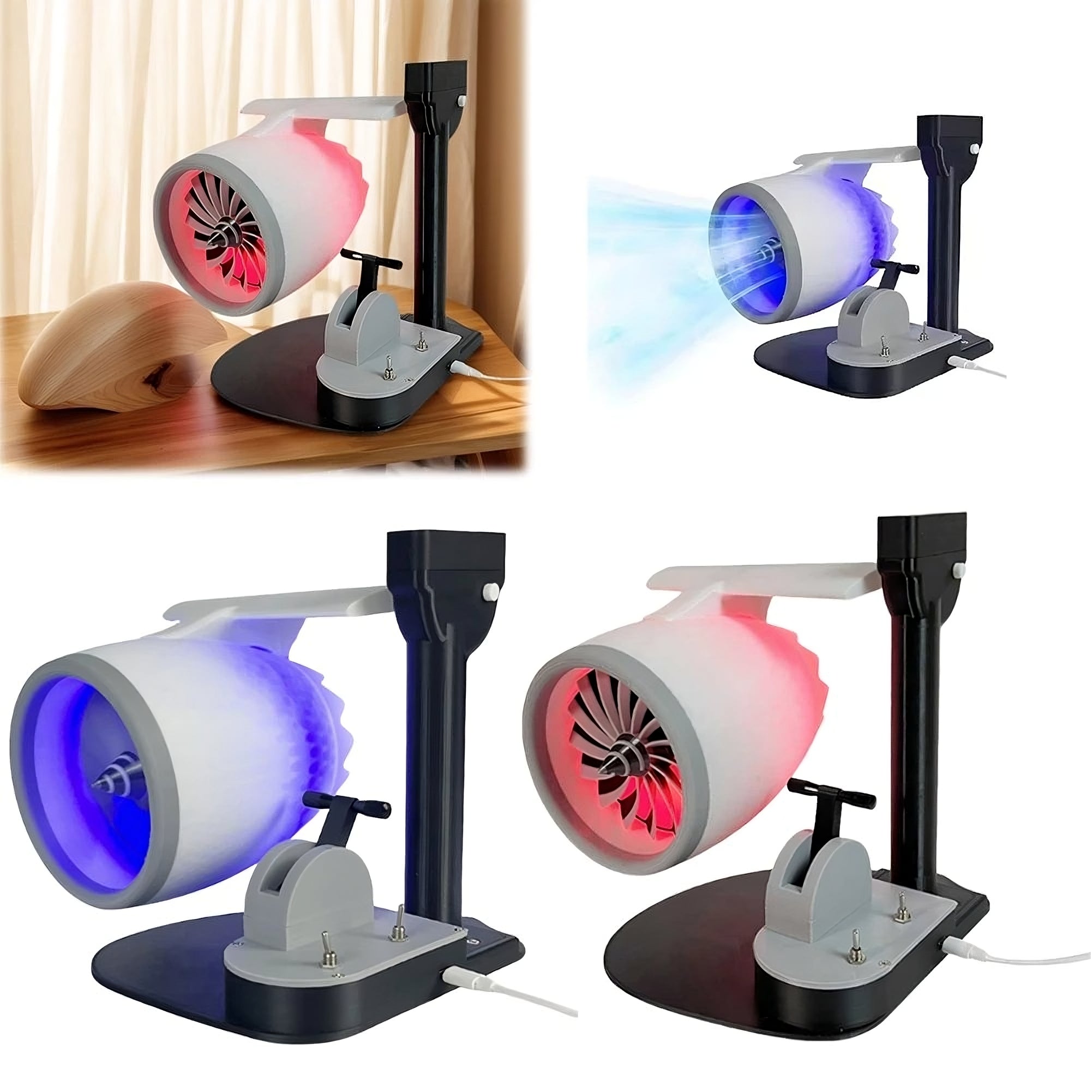 2-in-1 Mini Humidifier & Cooling Fan (Innovative Turbine Jet Engine Design) - TradixPro