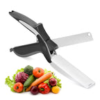 2-in-1 Smart Food Chopper Scissors (Stainless Steel Blade & Integrated Cutting Board) - TradixPro