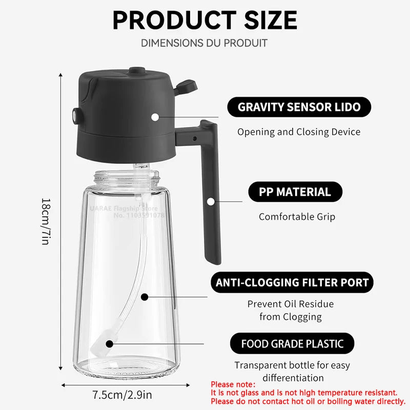 2-in-1 Smart Oil Sprayer & Dispenser (Precise Pouring & Healthy Misting) - TradixPro