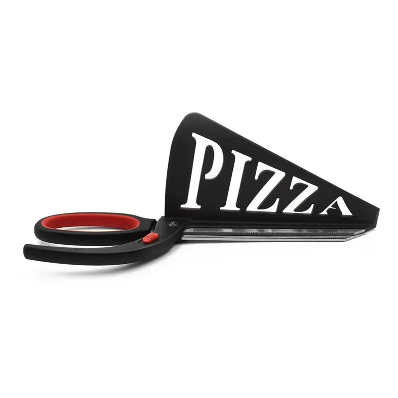 2-in-1 Smart Pizza Cutter Scissors with Server Tray (Precise & Mess-Free Serving) - TradixPro