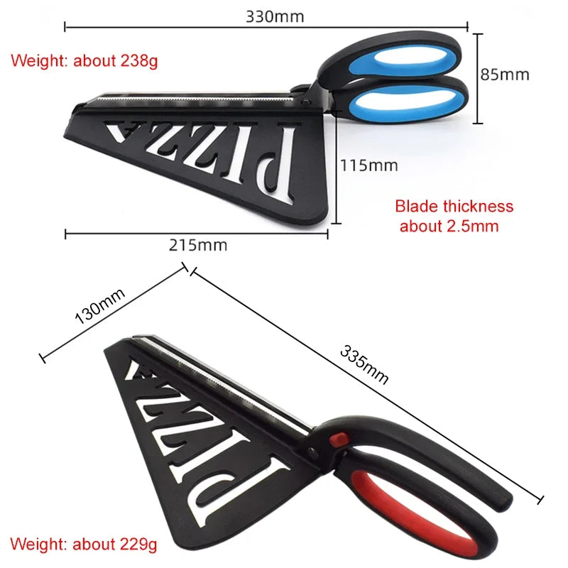 2-in-1 Smart Pizza Cutter Scissors with Server Tray (Precise & Mess-Free Serving) - TradixPro