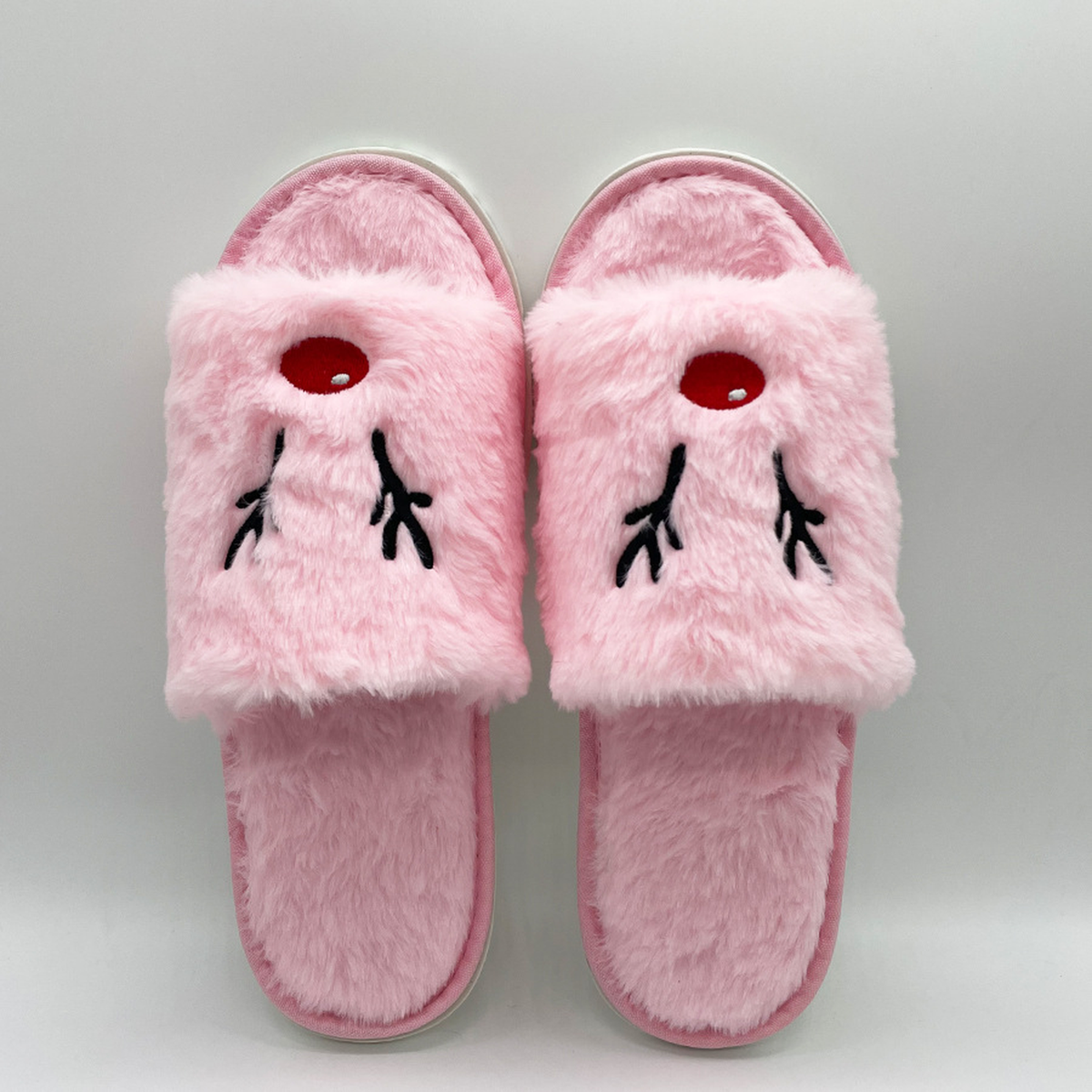 Halloween Plush Slippers, Pumpkin & Elk Faces, Open Toe One Size