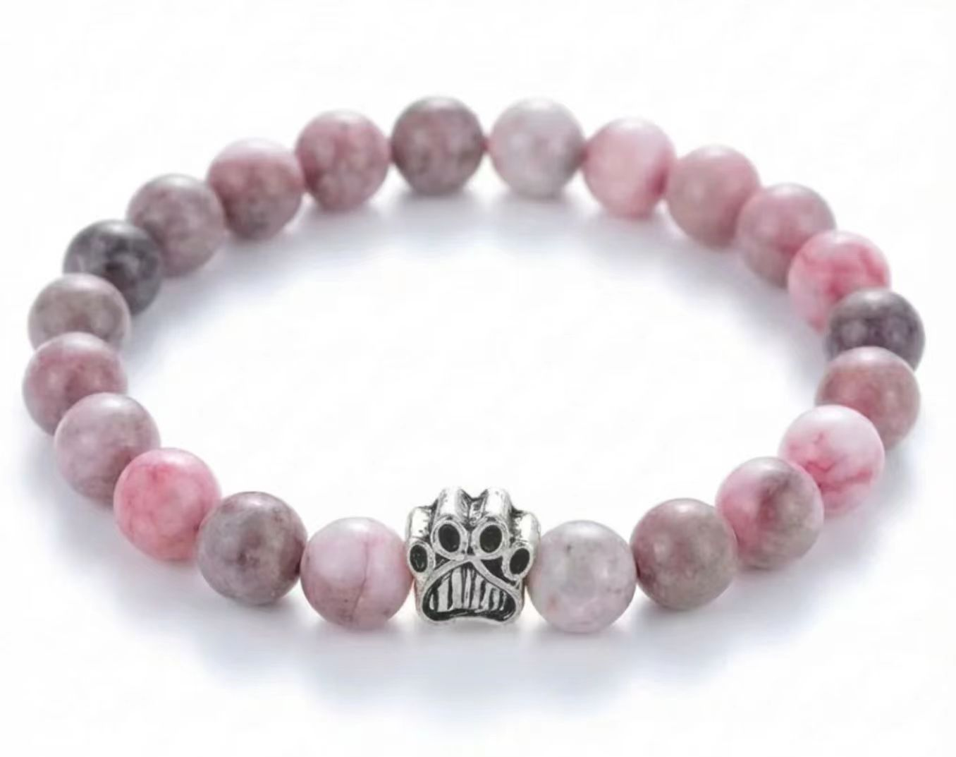 Dog Paw Bead Bracelet Natural Stone 8mm 35 Stone Options