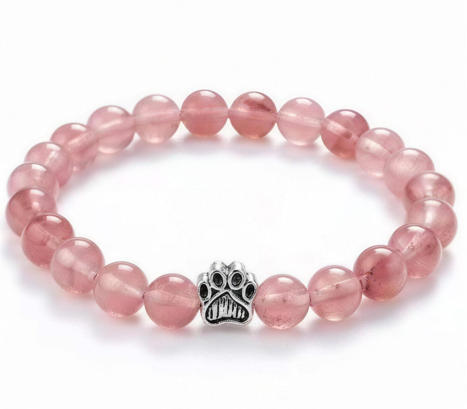 Dog Paw Bead Bracelet Natural Stone 8mm 35 Stone Options