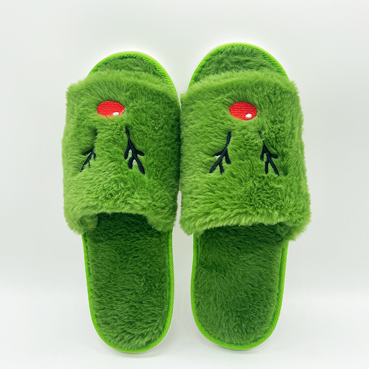 Halloween Plush Slippers, Pumpkin & Elk Faces, Open Toe One Size