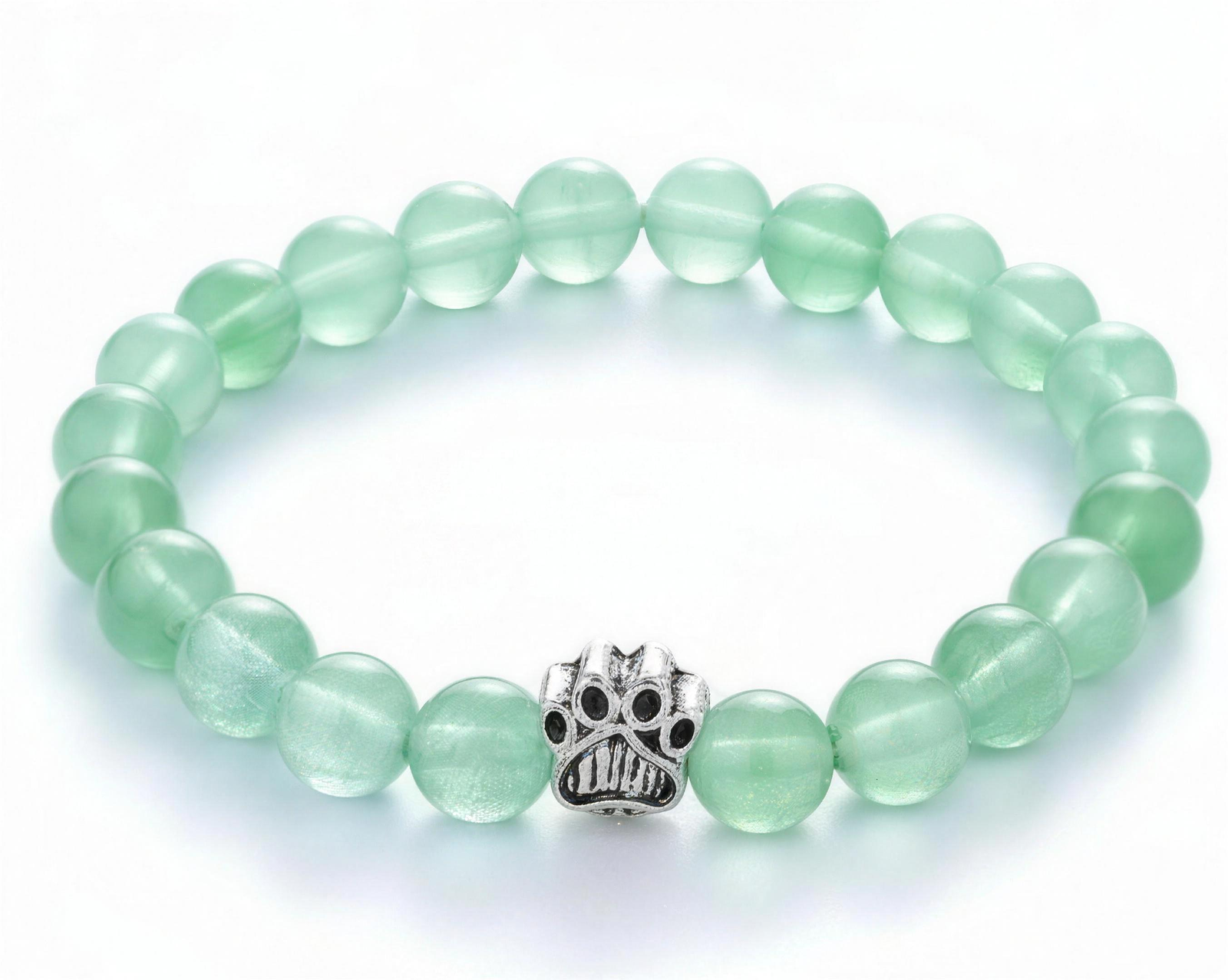Dog Paw Bead Bracelet Natural Stone 8mm 35 Stone Options
