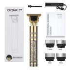 T9 Professional Hair Trimmer - Cordless Zero Gap Clipper for Men