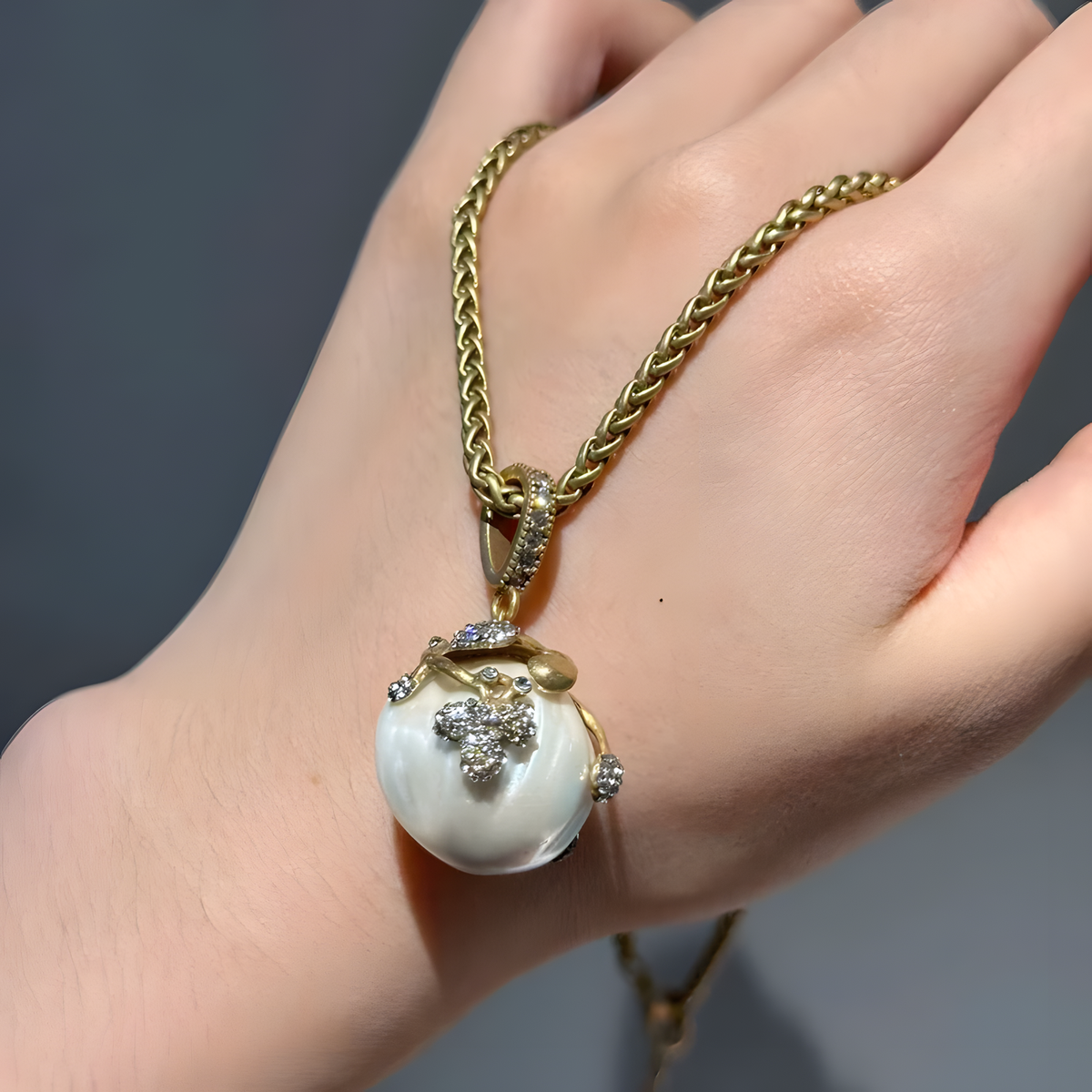 Pearl-Inspired Jewelry Selection, Gold-Tone Floral Details