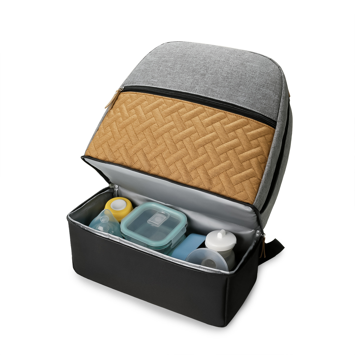 Insulated Diaper Backpack with Separate Lower Compartment