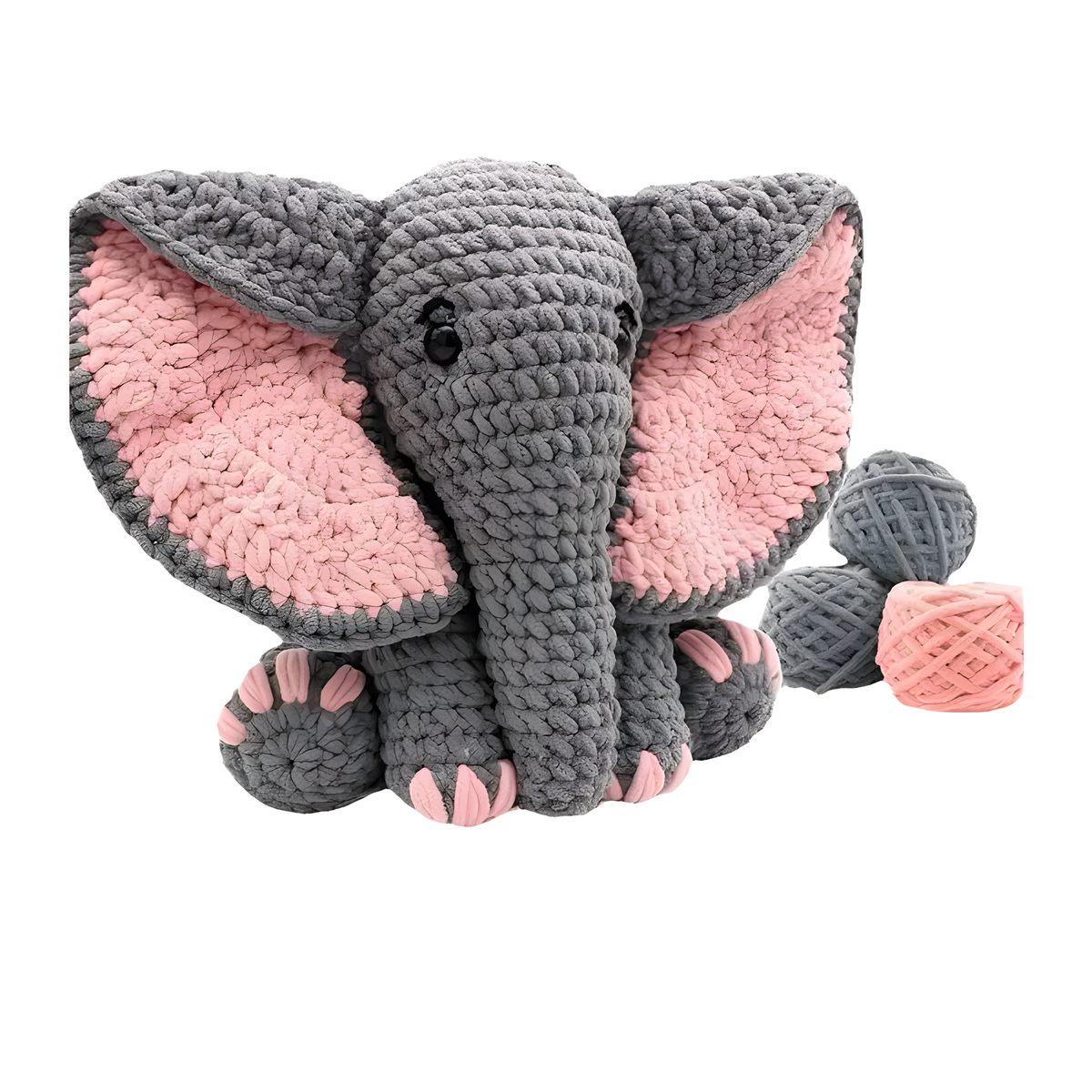 Beginner Elephant Crochet Kit to Make a 13-Inch Plush Toy