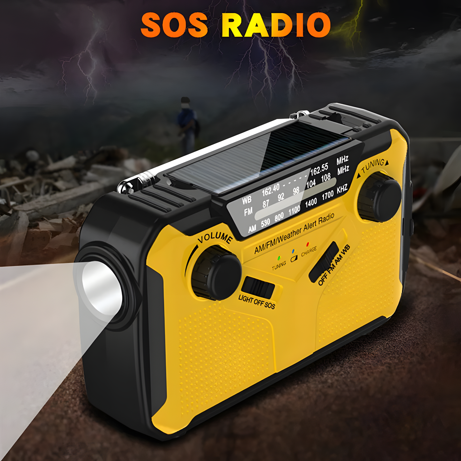 Emergency Solar Hand Crank Radio with Flashlight EU & US Plug