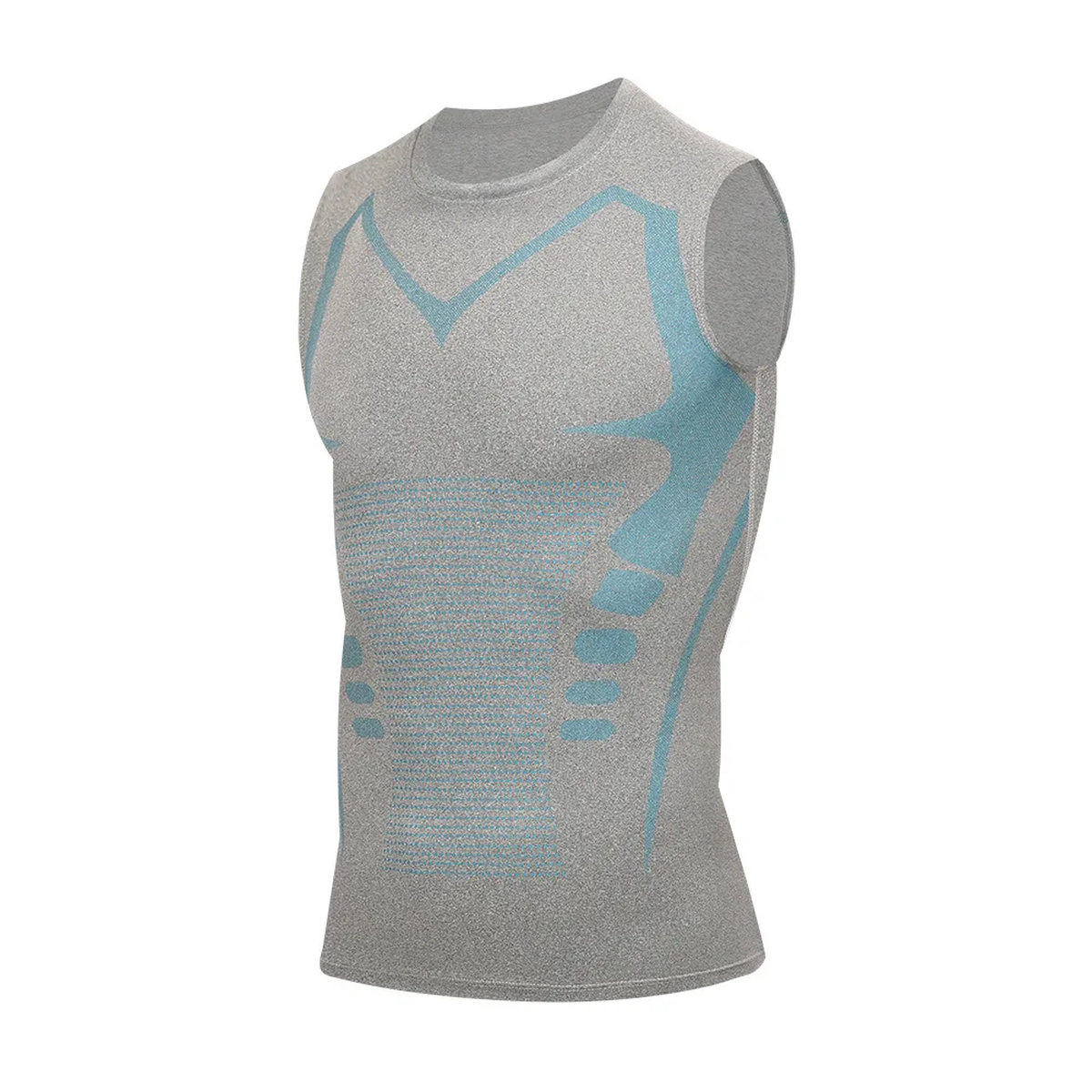Men's Fitted Sleeveless Workout Vest with Crew Neck Design
