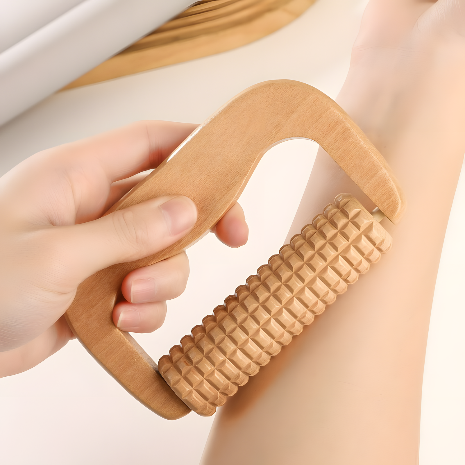 Wooden Roller Leg Massager – Manual Foot & Calf Massage Tool