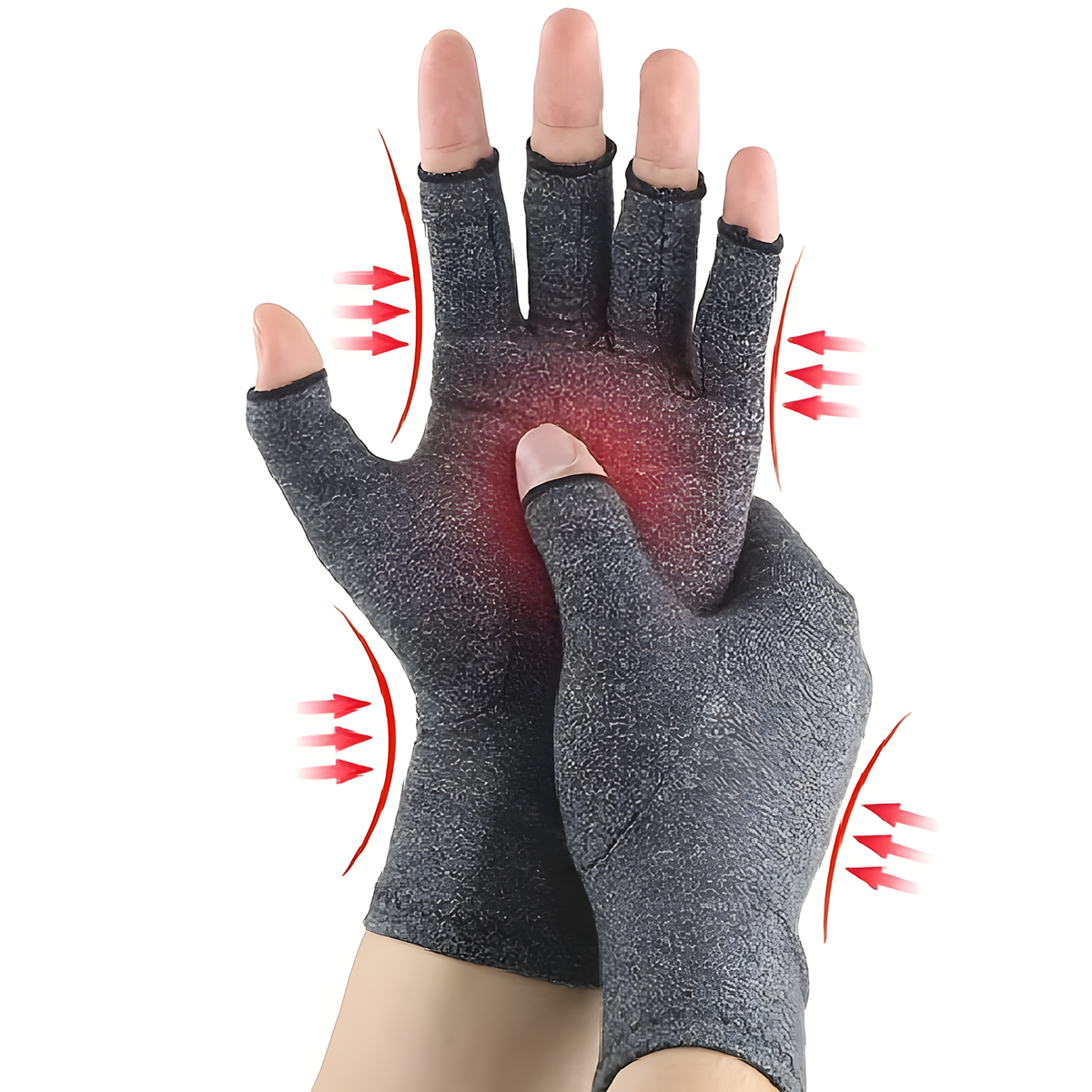 Gray Fingerless Gloves with Wrist Coverage in Sizes S–XL