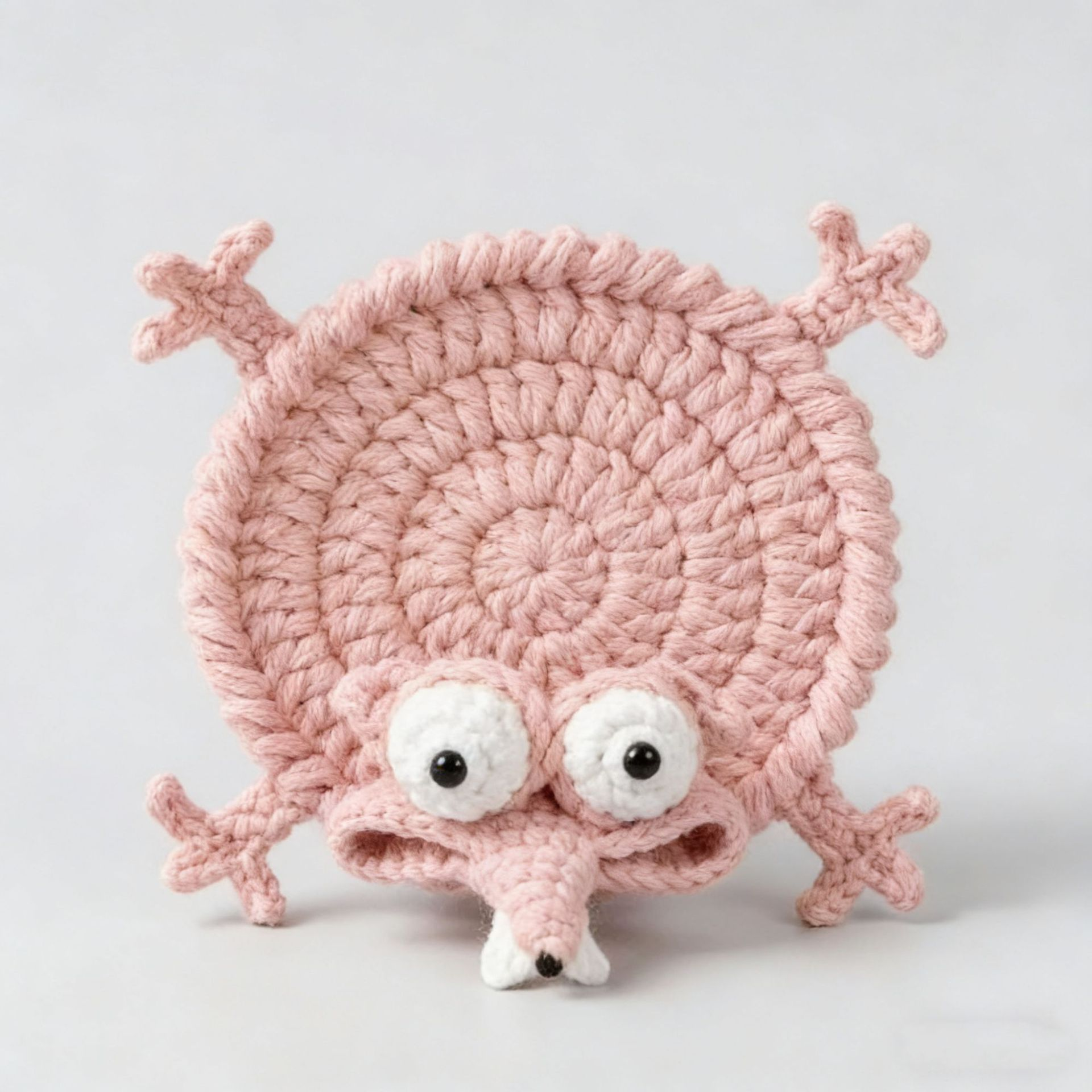 Crochet Mouse Drink Coaster Handmade-Style 5 Colors