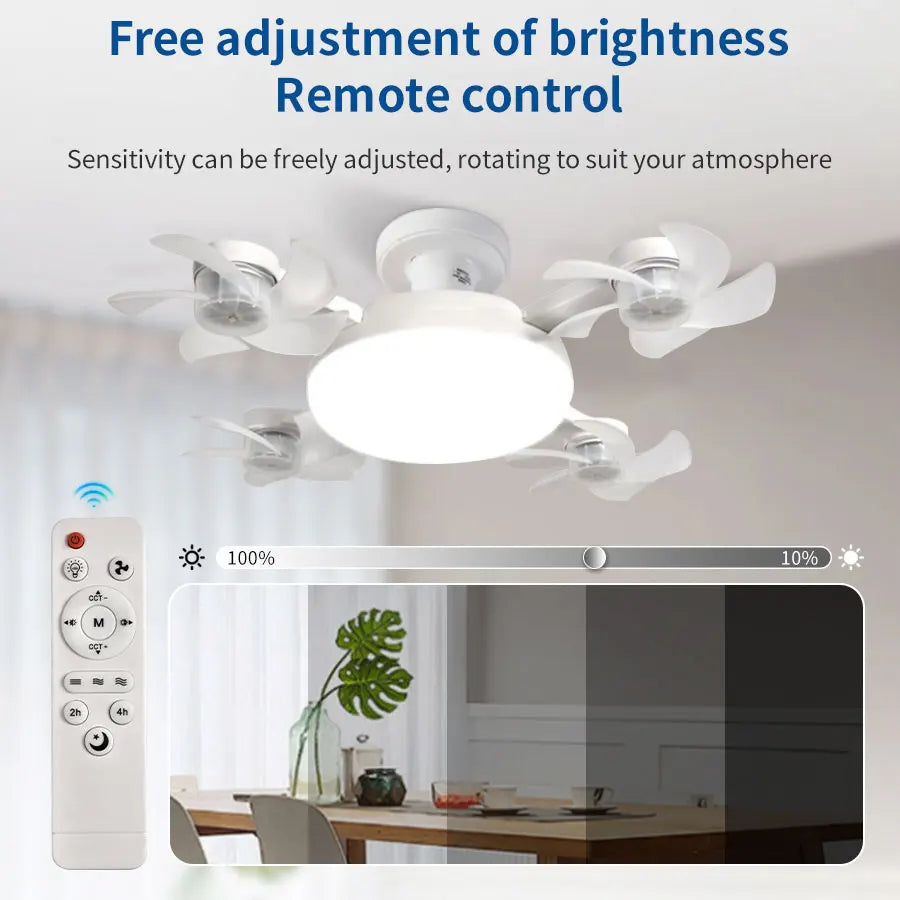2-in-1 E27 Socket Ceiling Fan Light with Remote Control