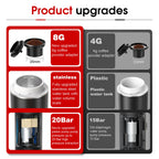 Product upgrades for a coffee maker with different adapters and components.
