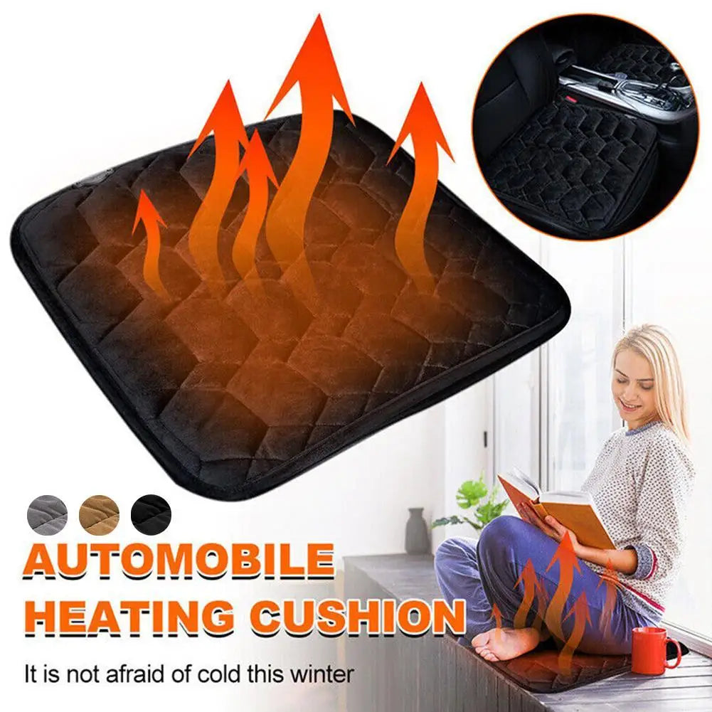 Winter Plush Car Seat Cushion - Heated Warmer Pad | Universal Fit with Anti-Slip Backing