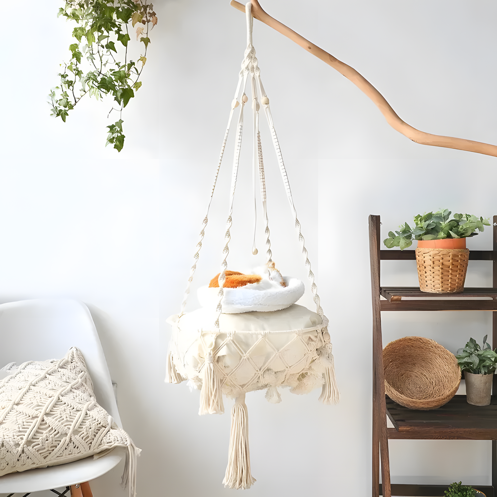 Hanging Cat Hammock – Window Suction Cup Perch 40cm