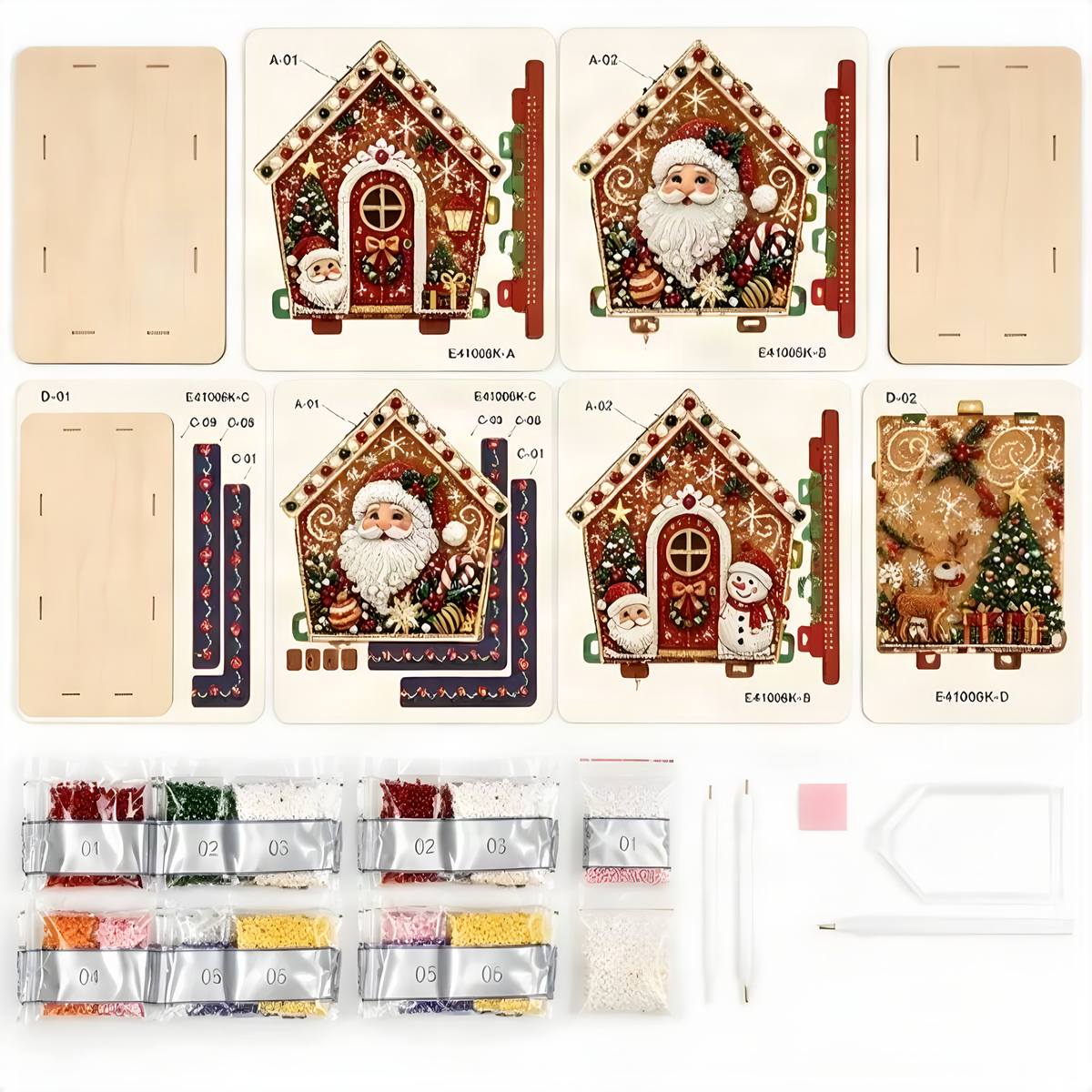 Christmas Diamond Painting Wooden House Kit for DIY Decor