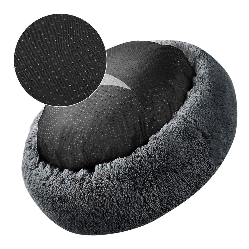 Donut Pet Bed with Raised Rim — Soft Plush for Cats & Dogs