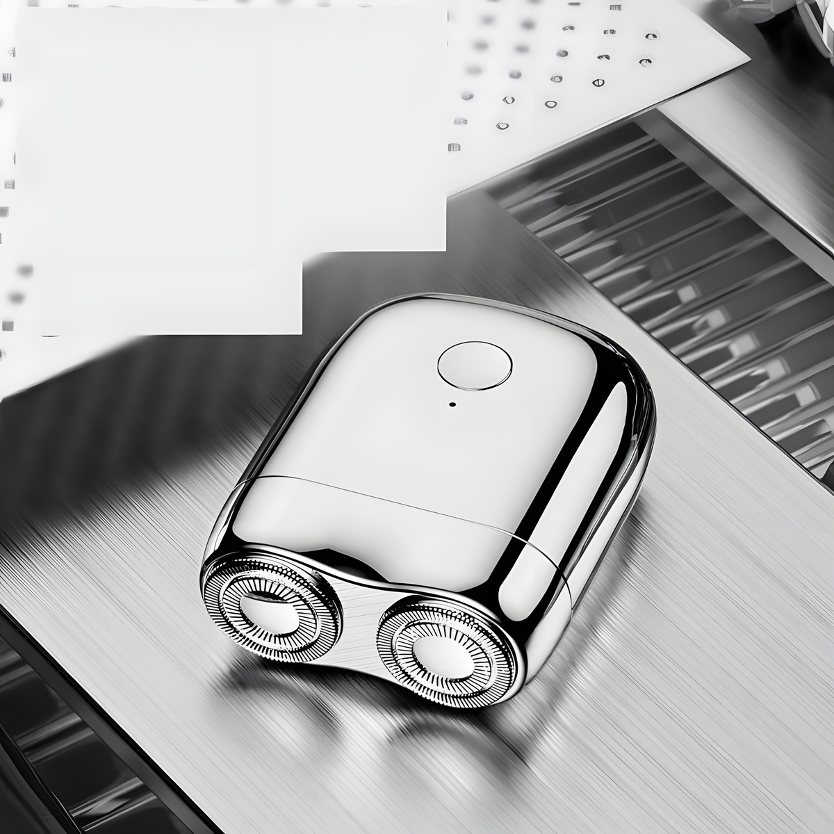 Mini Rechargeable Rotary Travel Shaver with Washable Head