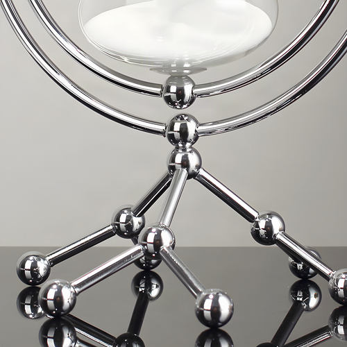 30-Minute Glass Hourglass with Rotating Round Metal Frame