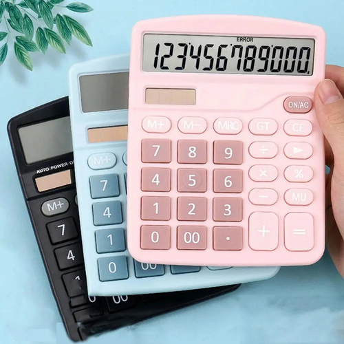 12-Digit Desktop Calculator with Large Keys and Solar Panel