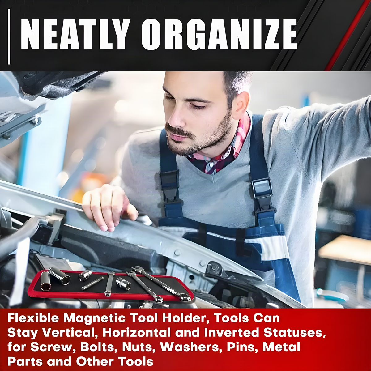 Flexible Magnetic Tool Mat for Screws, Nuts and Small Parts