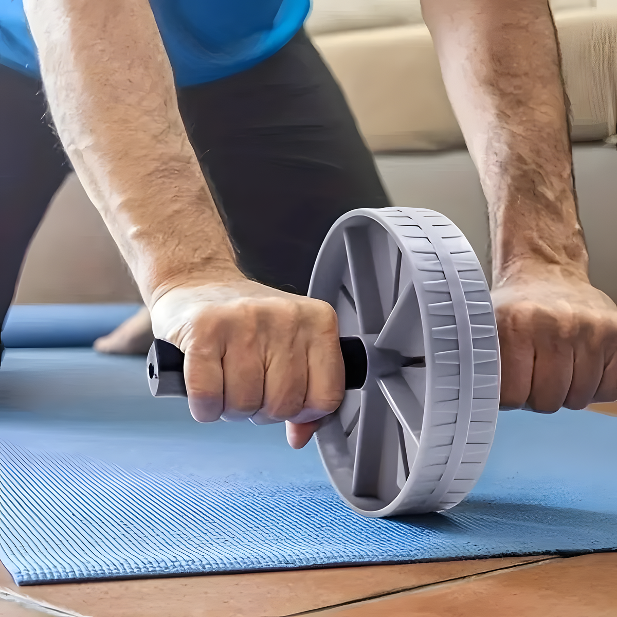 15 cm Ab Roller Wheel with Textured Handles for Core Workouts