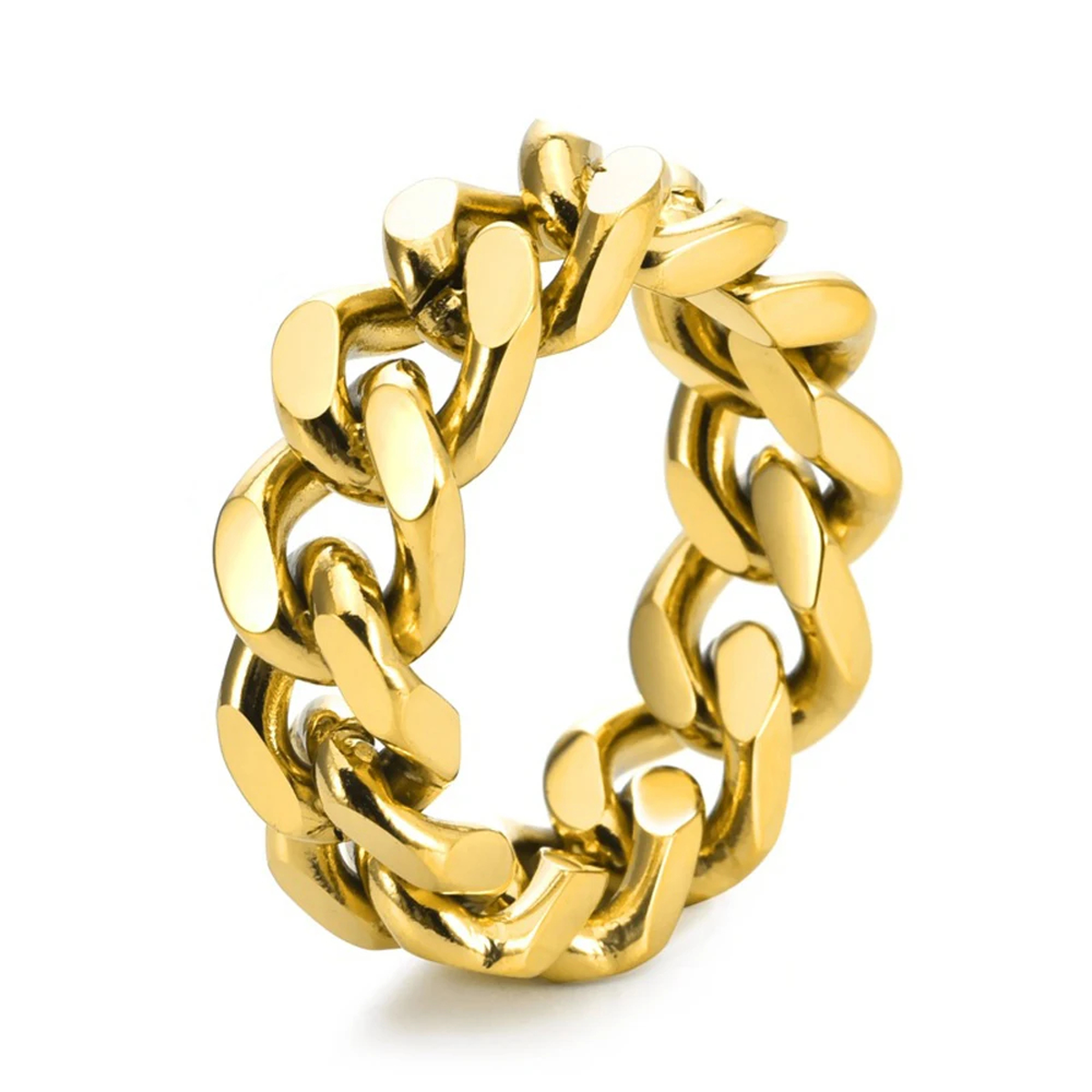 Chunky Chain Statement Ring with Rounded Interlocking Links