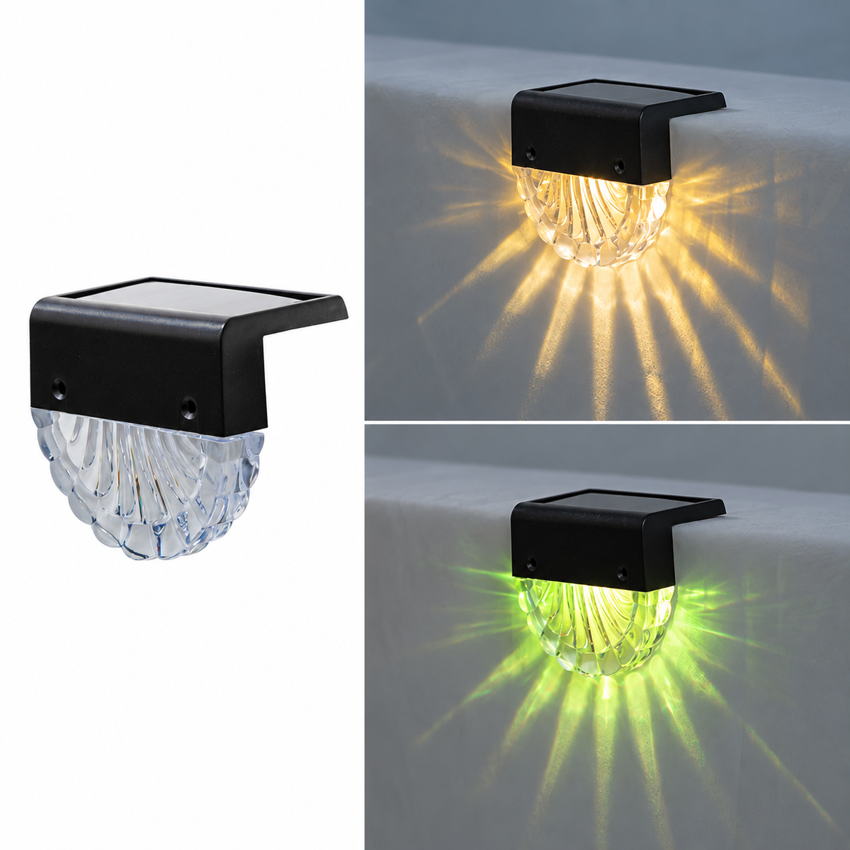 Solar Step Accent Light, Ribbed, Bubble or Shell Lens Options