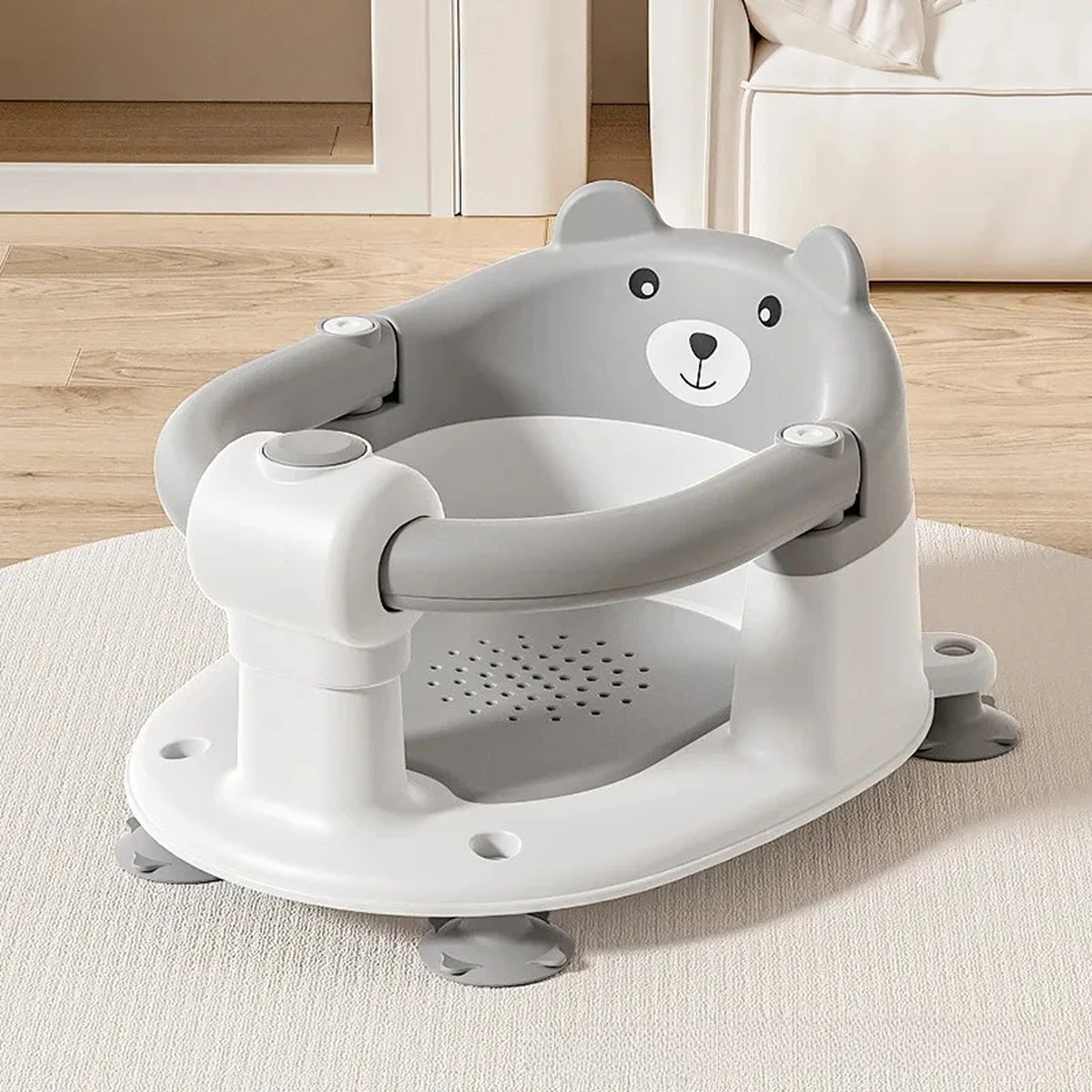 Foldable Baby Bath Support Seat with Suction-Style Feet
