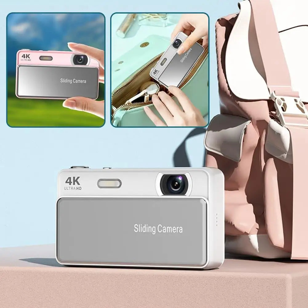 4K Sliding Digital Camera 64MP 16X Zoom Pocket Camera