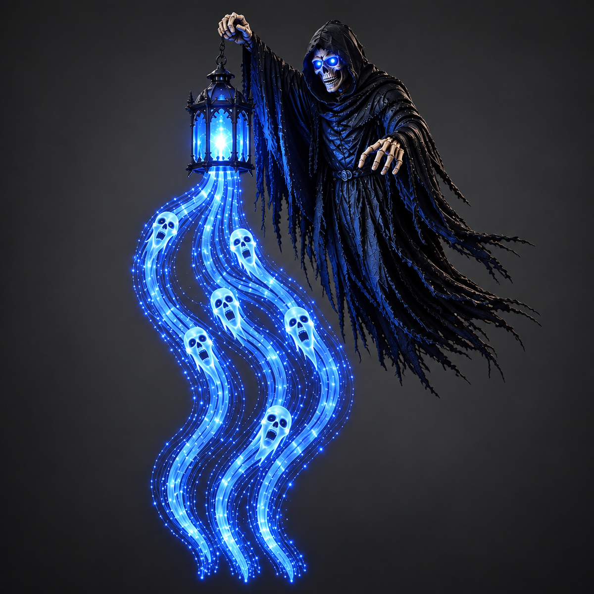Light-Up Reaper Lantern for Halloween Hanging Decorations
