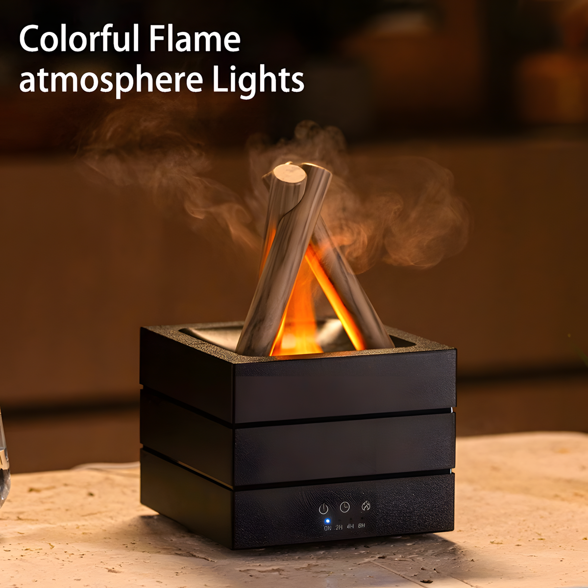 Flame Aroma Diffuser, Campfire Design, Remote & Timer