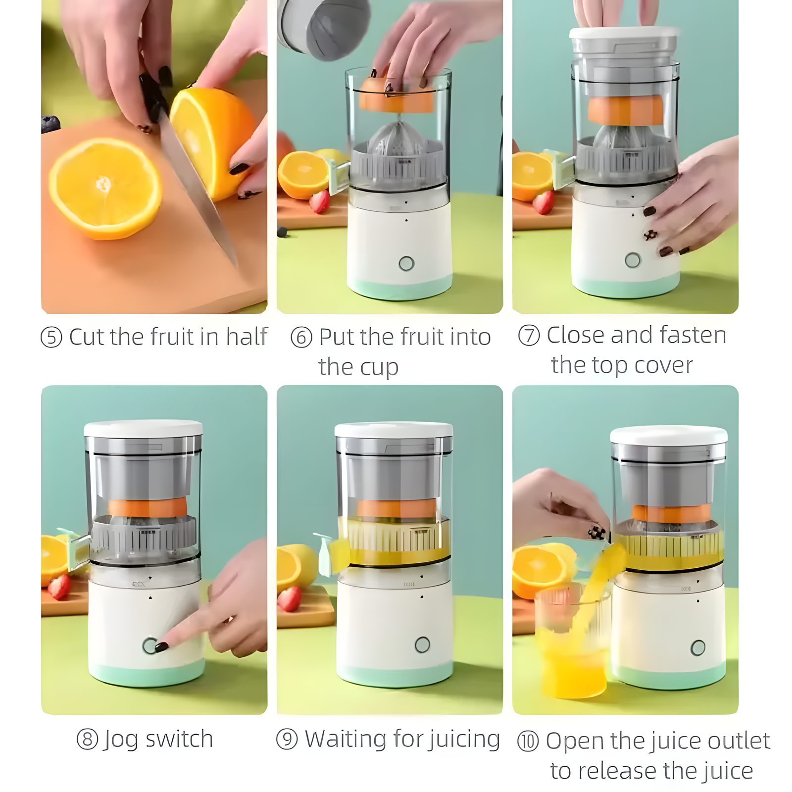 Mini Portable Juicer Blender USB Rechargeable – Pink & Green